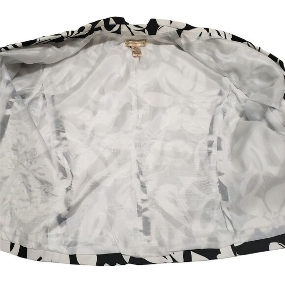 Patricr Christopher White Black Floral One Button Jacket Sz 14 - Picture 6 of 14